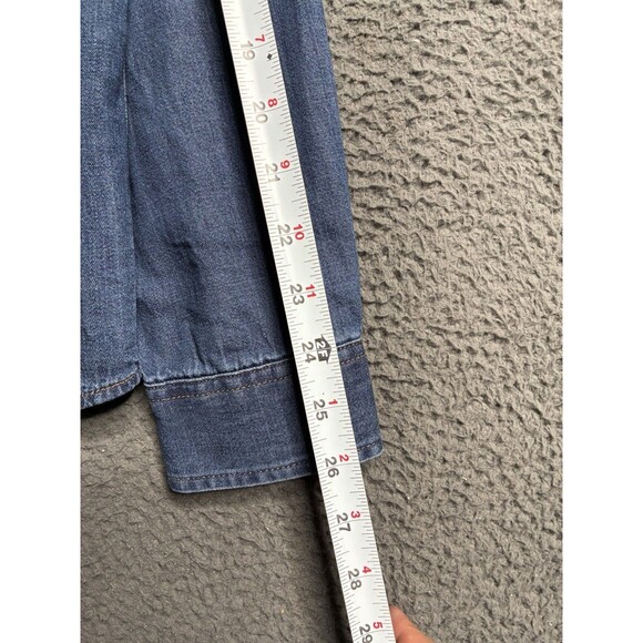 Vintage GAP Denim Shirt Mens Medium Blue Jean Long Sleeve Button Up Western Yoke - Picture 9 of 13